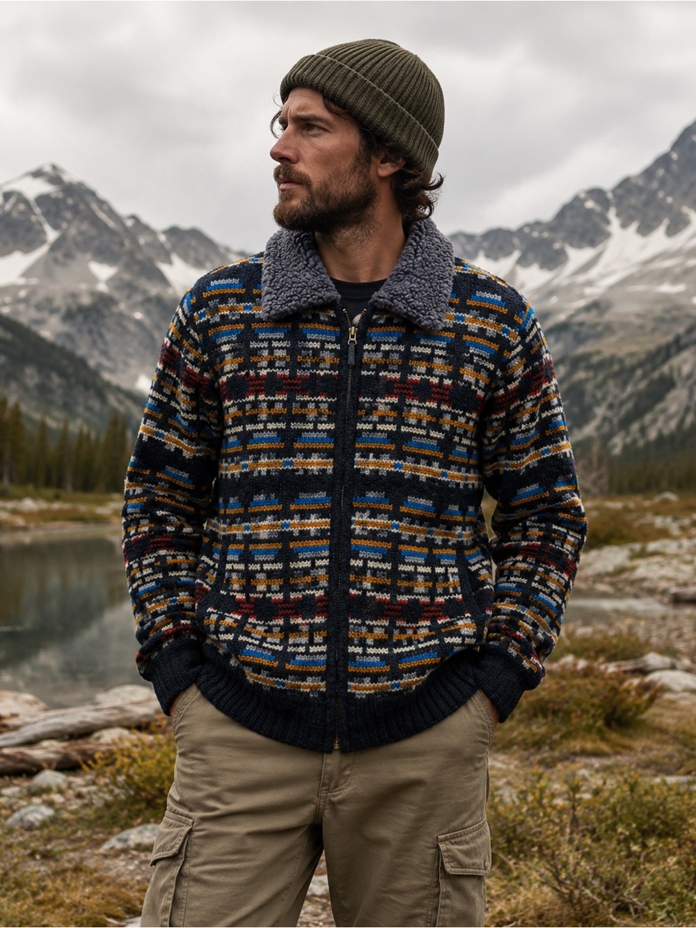 NWT SHERPA ADVENTURE GEAR Kharani Lobsang Sweater Zip Front Fleece, L